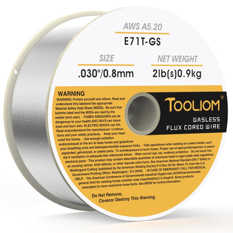 TOOLIOM E71T-GS .030"" Diameter 2-Pound Spool Flux Core Self-shielded Carbon Steel MIG Welding Wire - Image 1
